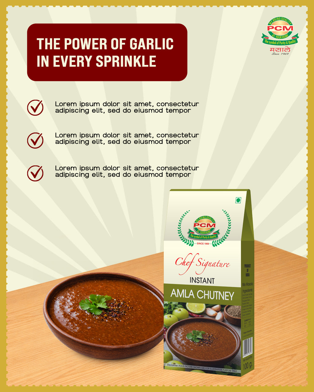 PCM Masale Amla Chutney Powder, Instant Chutney Mix