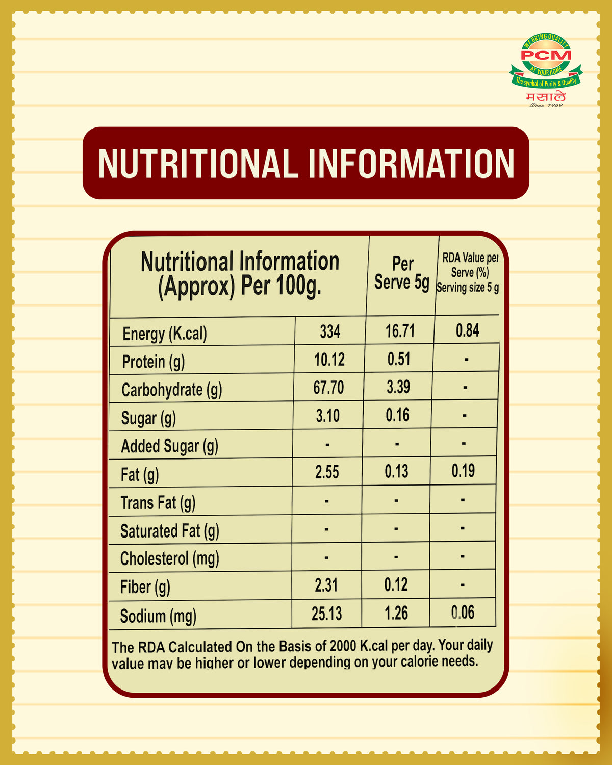 PCM Masale Turmeric Powder
