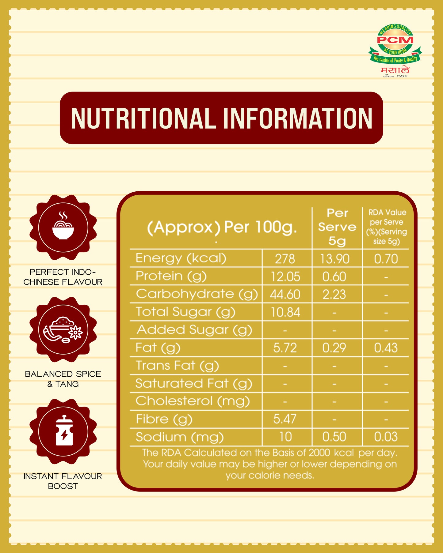 PCM Masale Chowmein Seasoning Mix Powder 100g