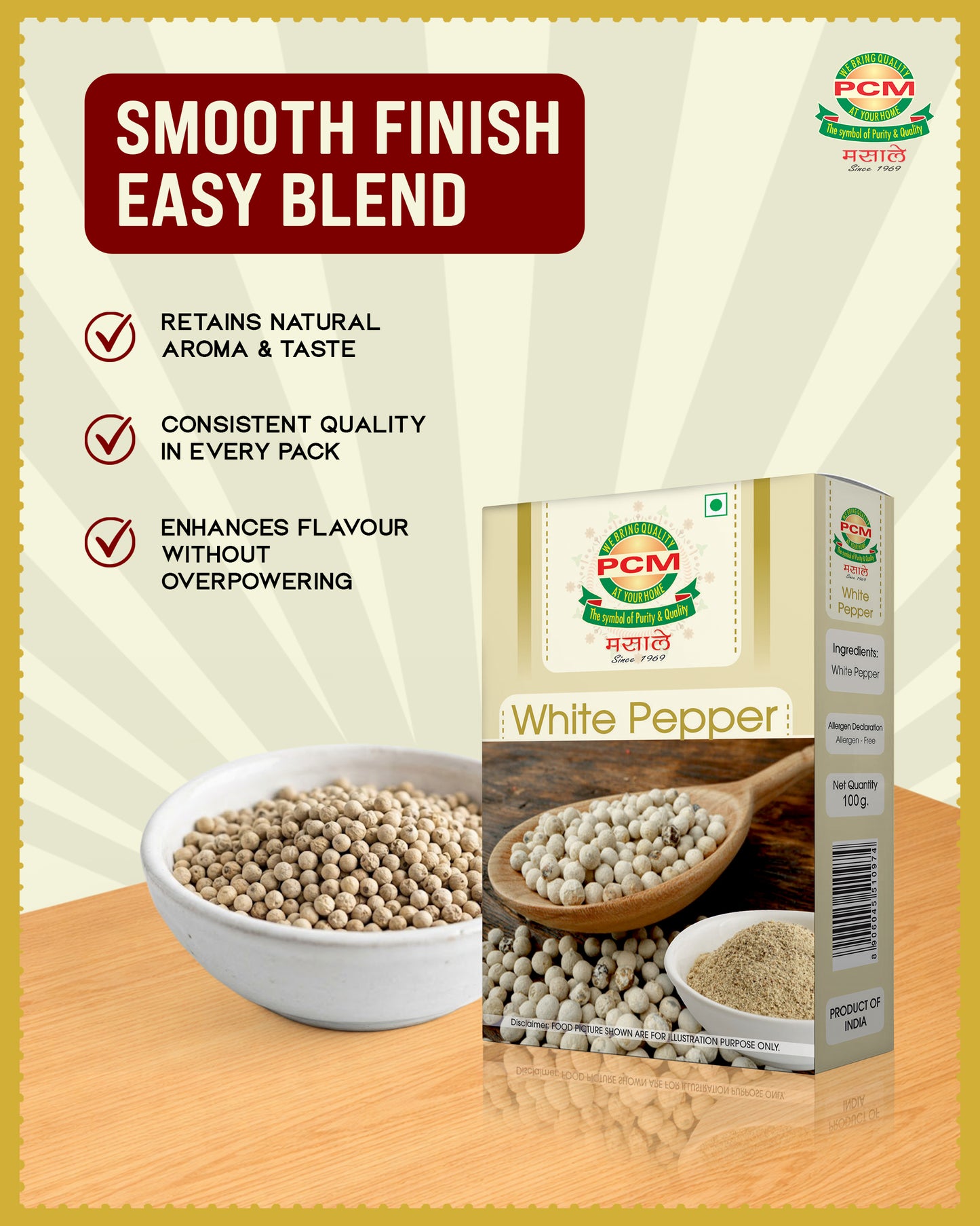 PCM Masale White Pepper Powder